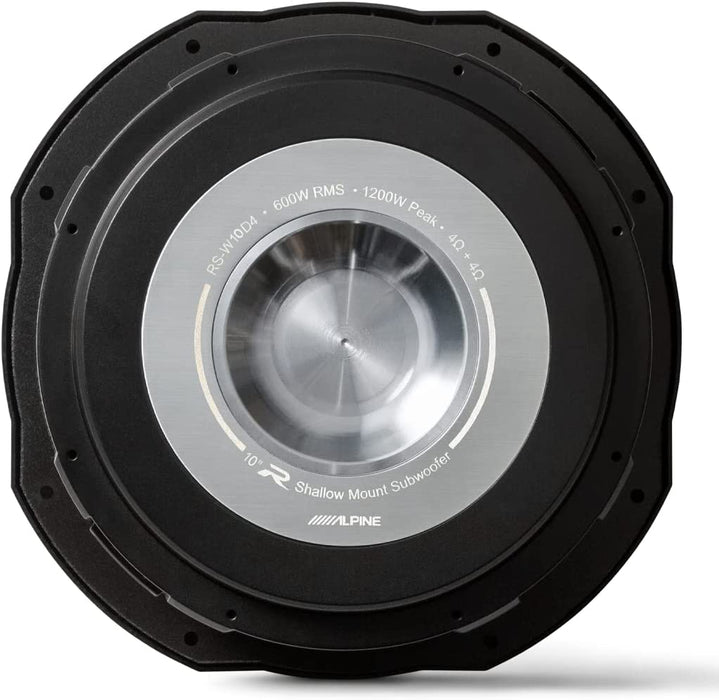 Alpine RS-W10D4 R-Series Shallow 10" Subwoofer, Dual 4-Ohm