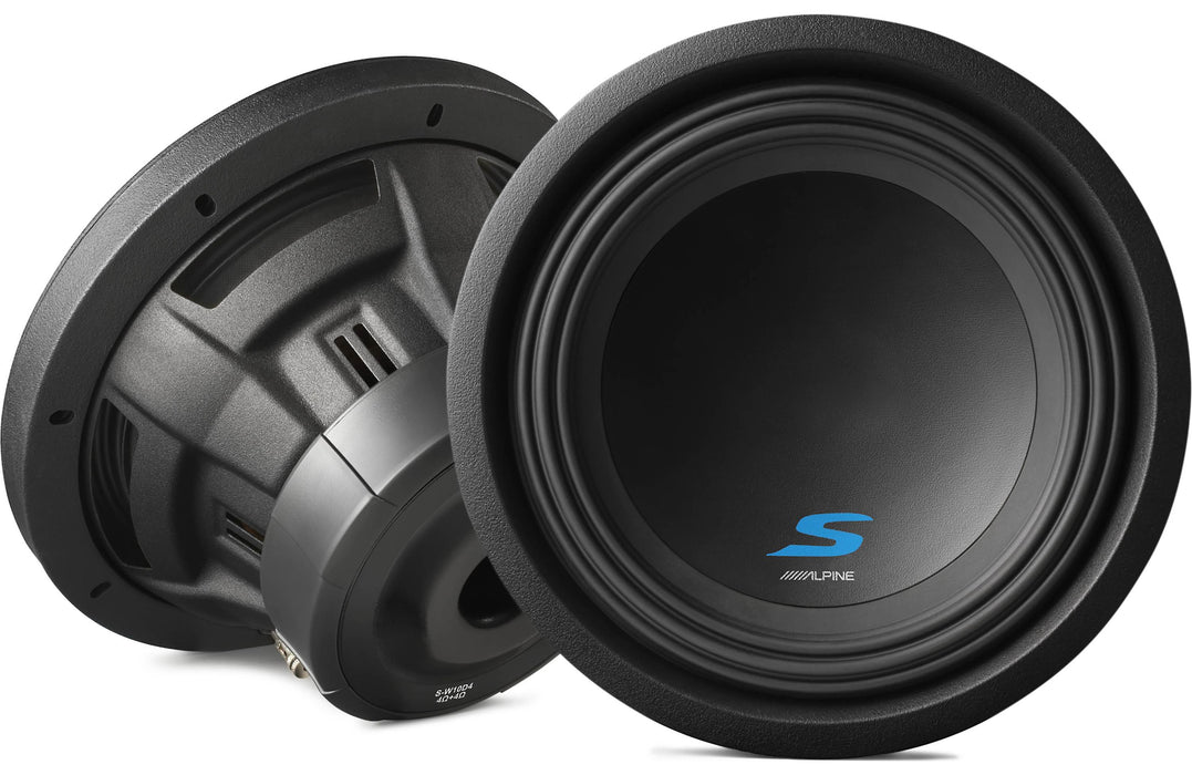 Alpine S-W10D4 10" Subwoofer S-series w / Dual 4-Ohm Voice Coils