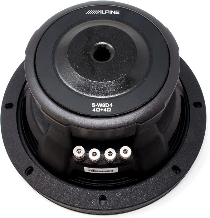 Alpine S-W8D4 8" Subwoofer S-series w / Dual 4-Ohm Voice Coils
