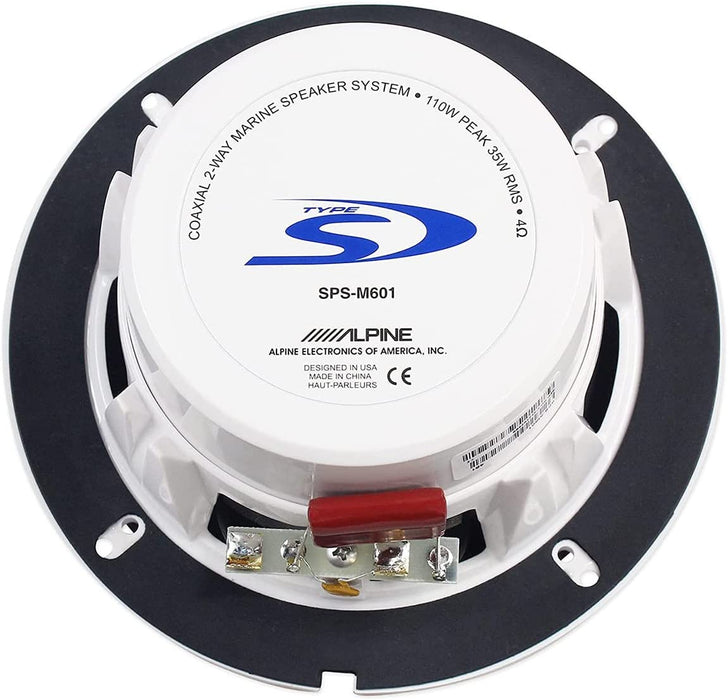 Alpine SPS-M601 6-1 / 2" 2-Way Marine Speaker (silver)