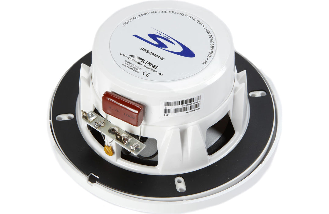 Alpine SPS-M601W 6-1 / 2" 2-Way Marine Speaker (White)