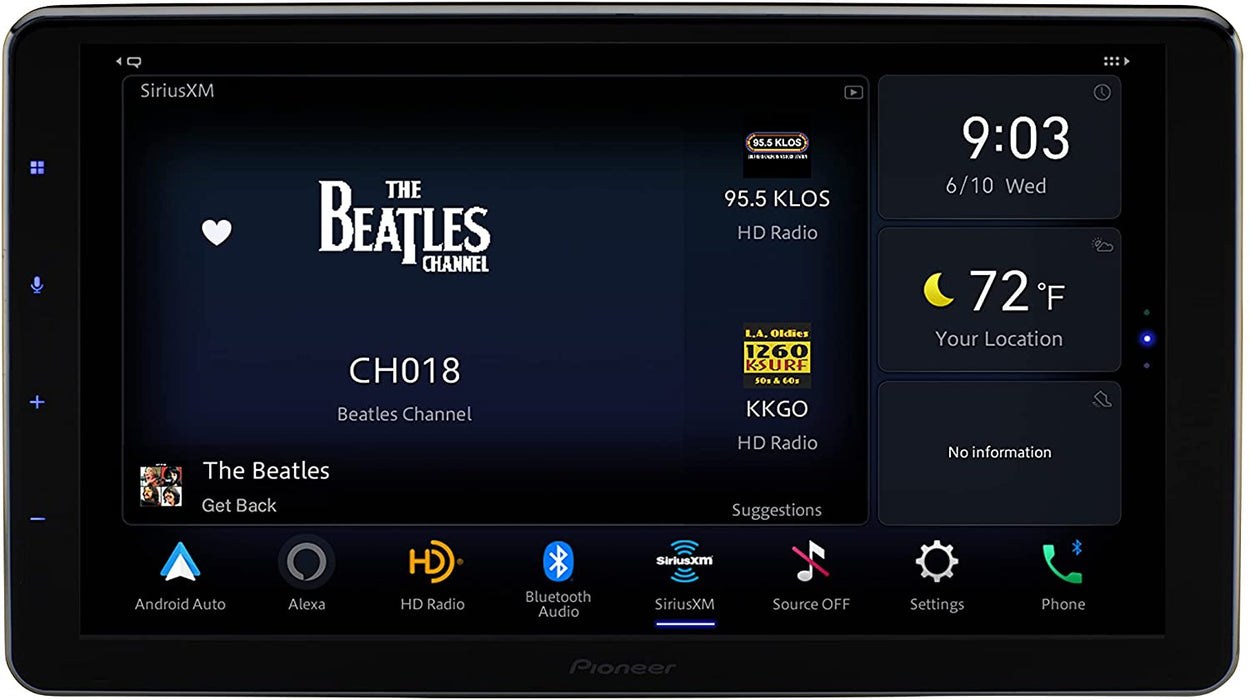 Pioneer DMH-WT6000NEX 10.1" - Amazon Alexa Built-in, Android Auto, Apple CarPlay, Bluetooth - Floating Type Multimedia Receiver