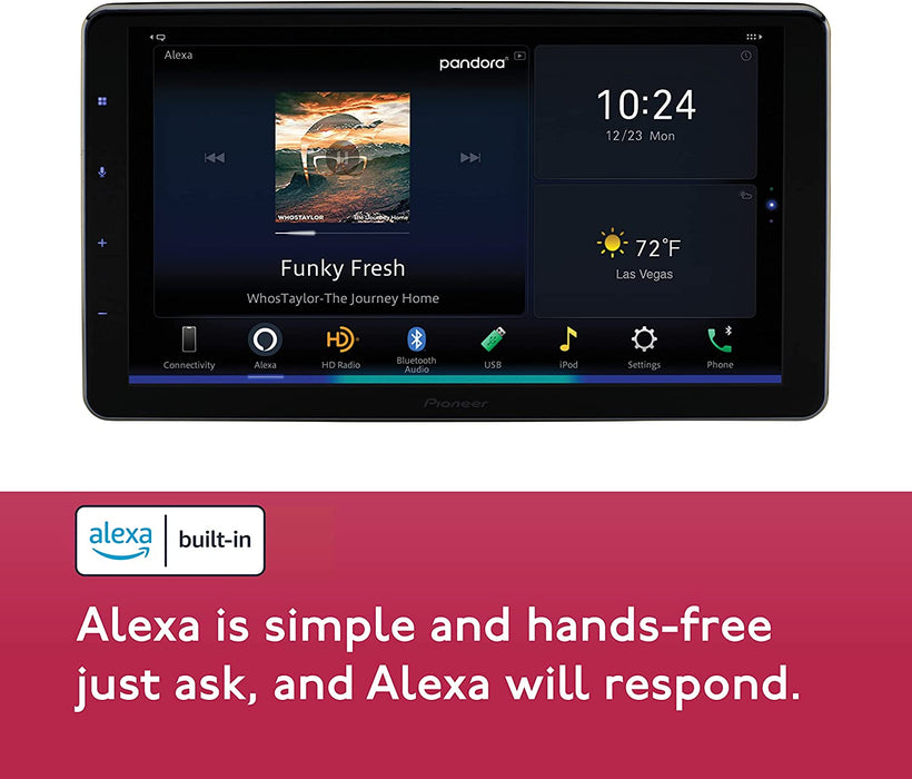 Pioneer DMH-WT6000NEX 10.1" - Amazon Alexa Built-in, Android Auto, Apple CarPlay, Bluetooth - Floating Type Multimedia Receiver