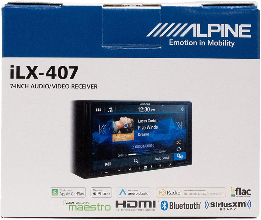 Alpine I407-WRA-JK 7" Shallow Chassis Multimedia Receiver w / Powerstack for Jeep Wrangler 2007-Up