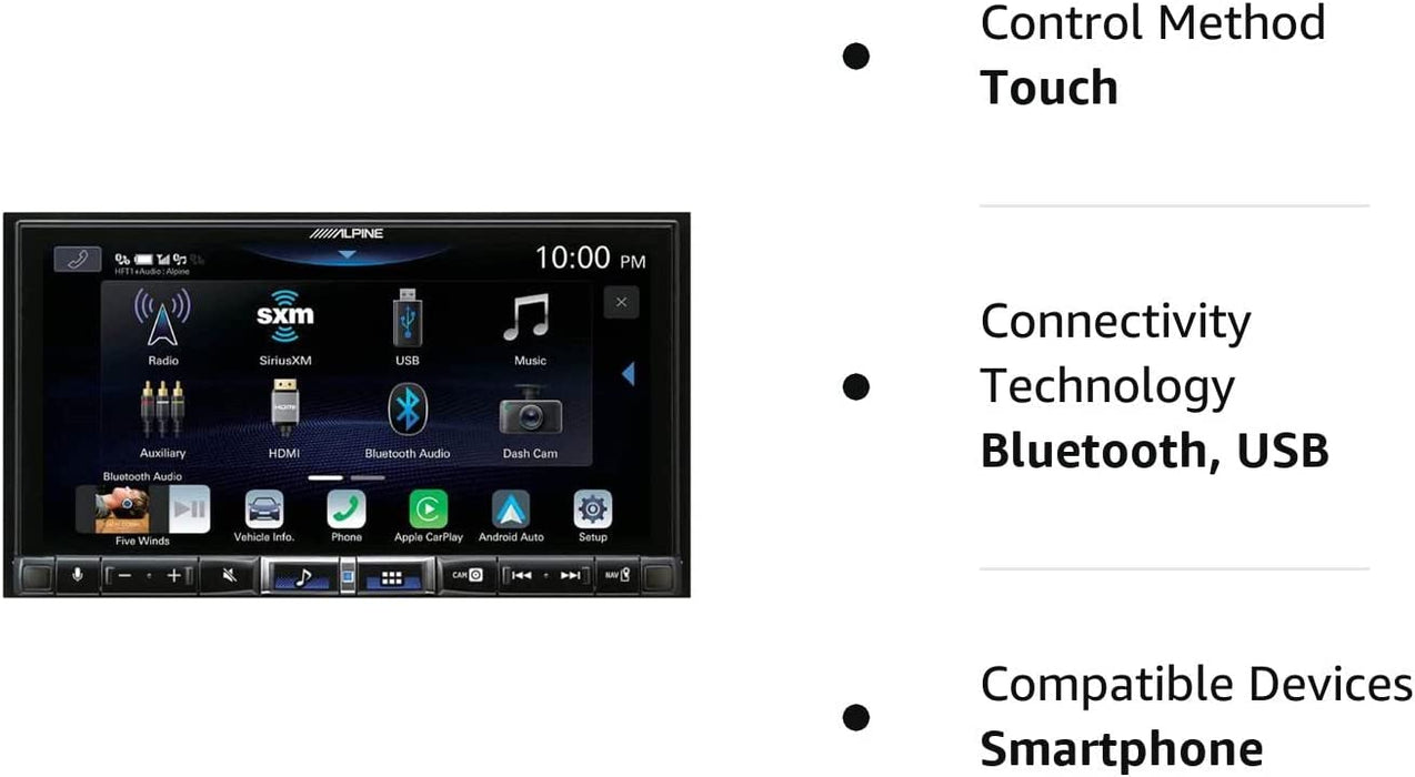 Alpine ILX-507 7" Double DIN Head Unit Digital Multimedia Reciever W  /  Apple CarPlay & Android Auto