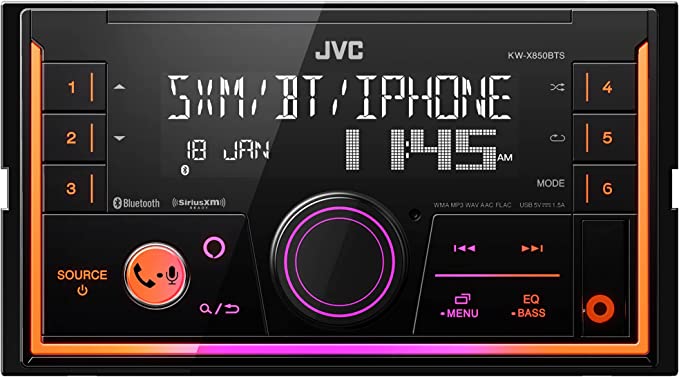 JVC KW-X850BTS 2-DIN Digital Media Receiver featuring BT/USB/SiriusXM Amazon Alexa/13-Band EQ/Variable-Color Illumination/JVC Remote App