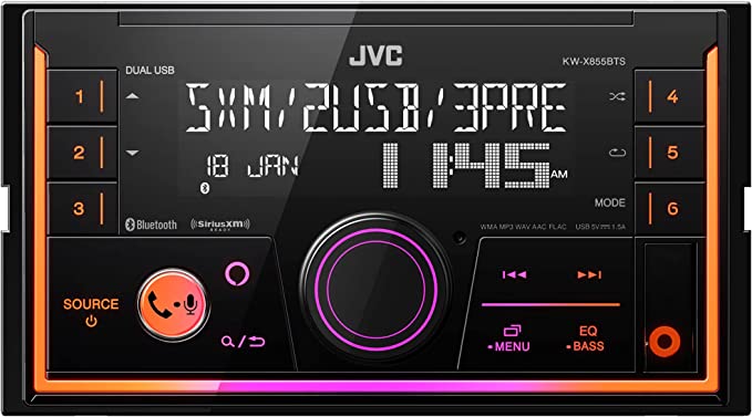 JVC KW-X855BTS 2-DIN Digital Media Receiver Featuring Bluetooth Front & Rear Dual USB / SiriusXM / Amazon Alexa / 13-Band EQ