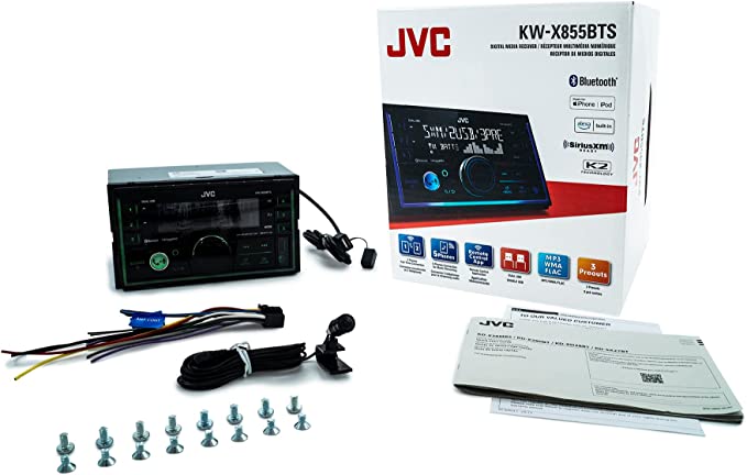 JVC KW-X855BTS 2-DIN Digital Media Receiver Featuring Bluetooth Front & Rear Dual USB / SiriusXM / Amazon Alexa / 13-Band EQ