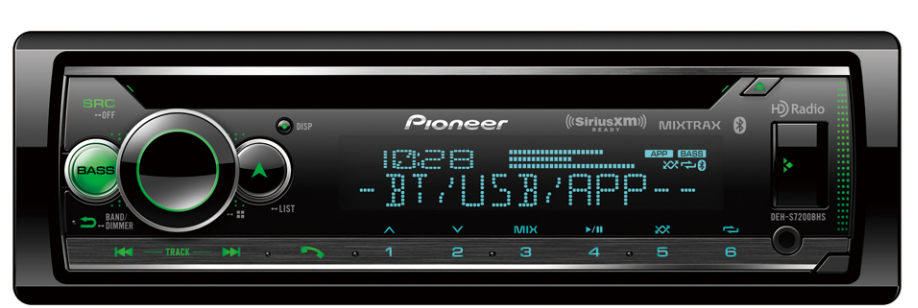 Pioneer PC-DEH-S7200BHS Am/Fm/Cd/HD Radio/BT/Aux/USB, & SXM Ready Smart Sync App Compatible Radio SDIN