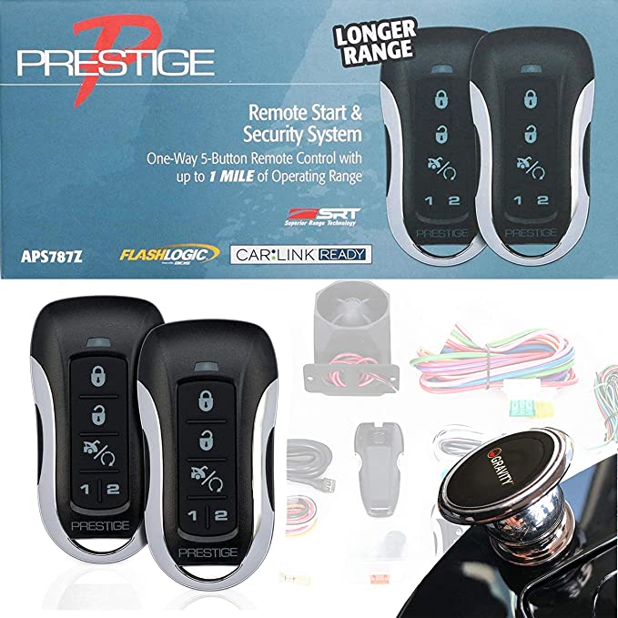 Prestige APS787Z One-Way Remote Start / Keyless Entry and Security System with up to 1 Mile Operating Range (Install only)