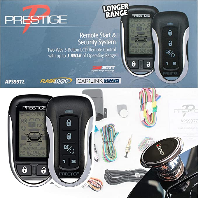 Prestige APS997Z  Two-Way LCD Command Confirming Remote Start / Keyless Entry and Security System with up to 1 Mile Operating Range (Install only)