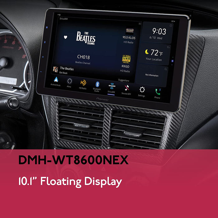 Pioneer DMH-WT8600NEX 10.1" - Amazon Alexa Built-in, Android Auto, Apple CarPlay, Bluetooth - Floating Type Multimedia Receiver