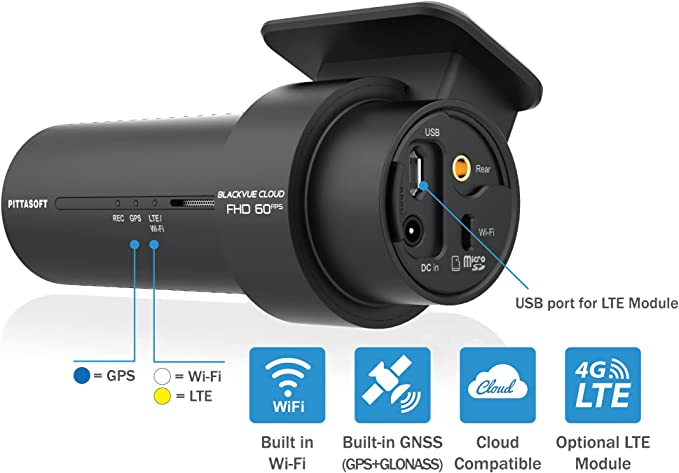 BlackVue DR750X-2CH Plus 32GB | Dual Full HD Cloud Dashcam | Back-Illuminated STARVIS Image Sensor | Built-in Wi-Fi, GPS, Parking Mode Voltage Monitor | LTE via Optional LTE Module
