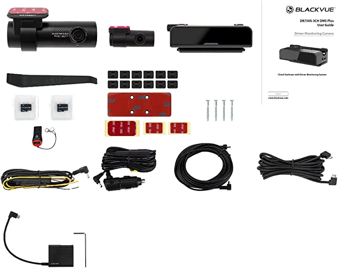 BlackVue DR750X-3CH DMS Plus (32GB) | Dual FHD + HD Triple Channel Driver Monitoring Cloud Dashcam