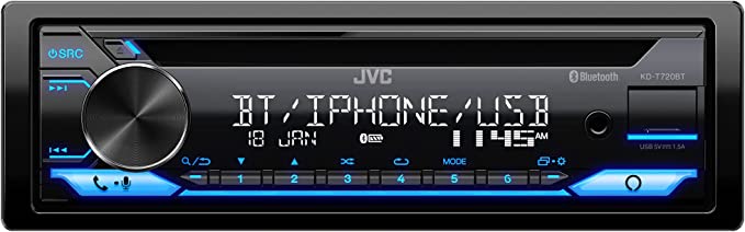 JVC KD-T720BT 1-DIN CD Receiver with Bluetooth(R) Wireless Technology and USB/AUX Input