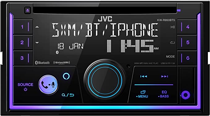 JVC KW-R950BTS 2-DIN CD Receiver featuring Bluetooth® / USB / 13-Band EQ Variable-Color Illumination / JVC Remote App Compatibility