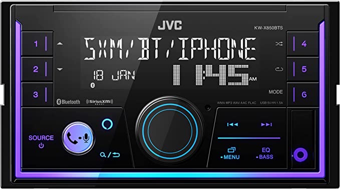 JVC KW-X850BTS 2-DIN Digital Media Receiver featuring BT/USB/SiriusXM Amazon Alexa/13-Band EQ/Variable-Color Illumination/JVC Remote App