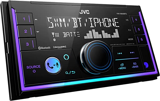 JVC KW-X850BTS 2-DIN Digital Media Receiver featuring BT/USB/SiriusXM Amazon Alexa/13-Band EQ/Variable-Color Illumination/JVC Remote App